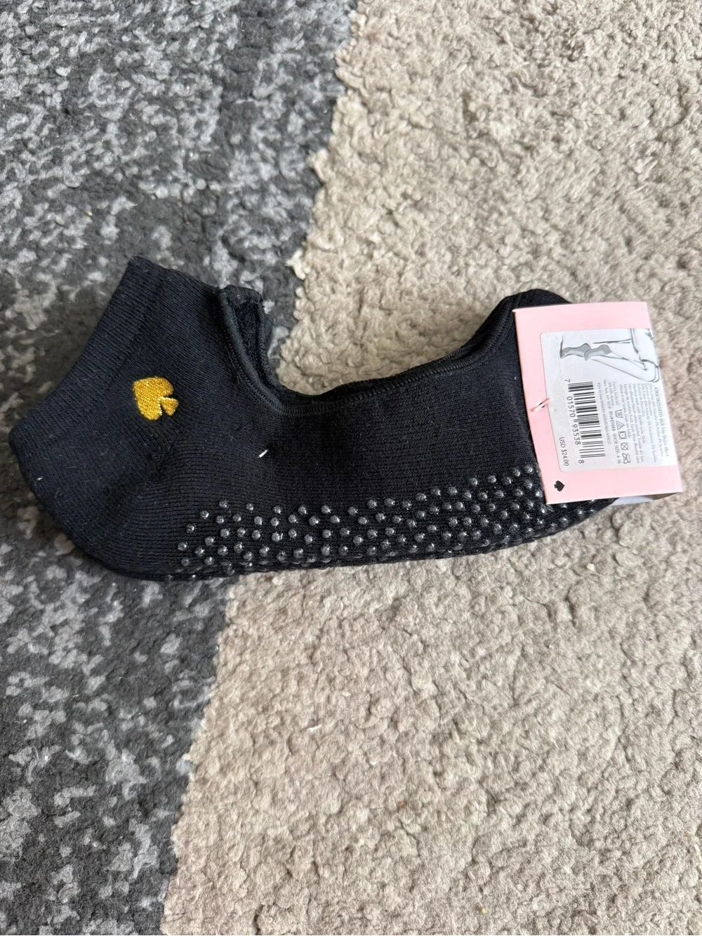 kate spade Womens Black No-Show Barre Socks Chaussettes with Grip- size 4-10